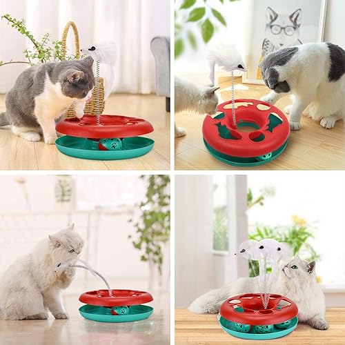 Miniatura 7 de Pawzone Juguetes para Gatos, Juguetes para Gatos de Interior, Juguetes Interactivos para Gatitos Pistas de Rodillos con Hierba Gatera, Juguete de