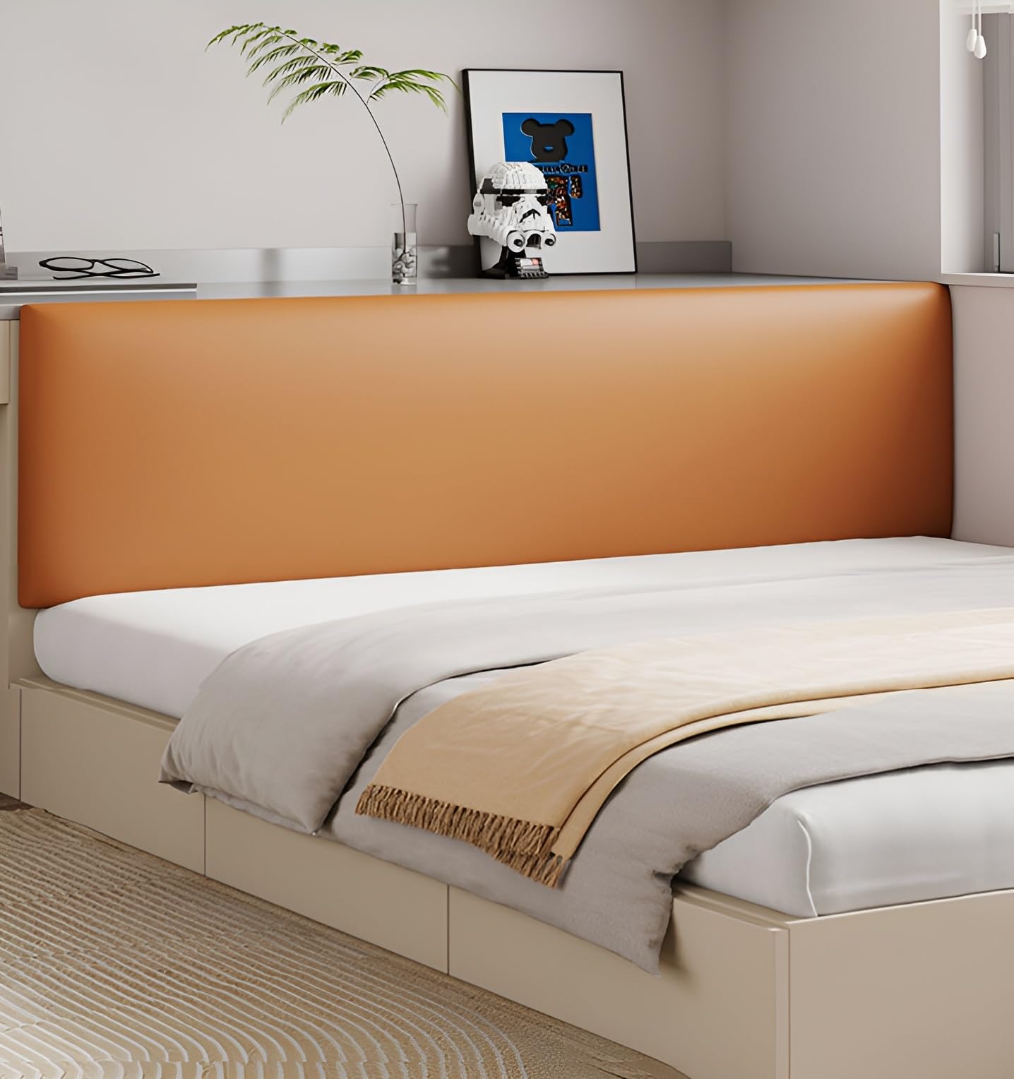 Wandpolster Selbstklebendem PU-Leder, Wandpaneele Gepolstert Einfache Installation, Wandkissen Bett Einfach zu Säubern Polsterpaneel Wand für Schlafzimmer, Wandpolster Kinderzimmer Geeignet ( Color :
