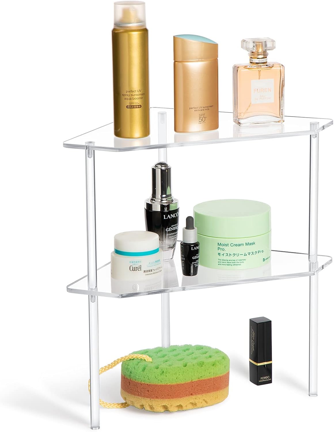 Jetec 2 Pieces Corner Bathroom Organizer Counter Shelf