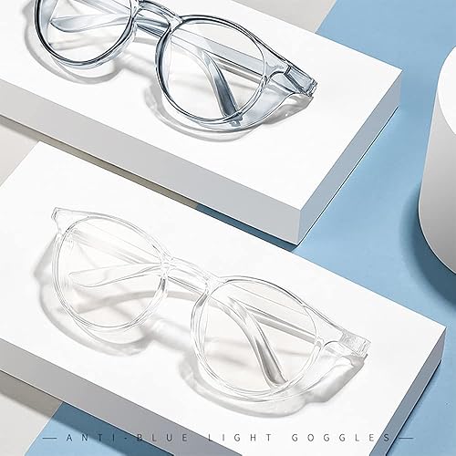 Miniatura 7 de Gafas de seguridad redondas, gafas de protección contra los ojos antiniebla, gafas de protección de ojos con bloqueo de luz azul para mujeres y