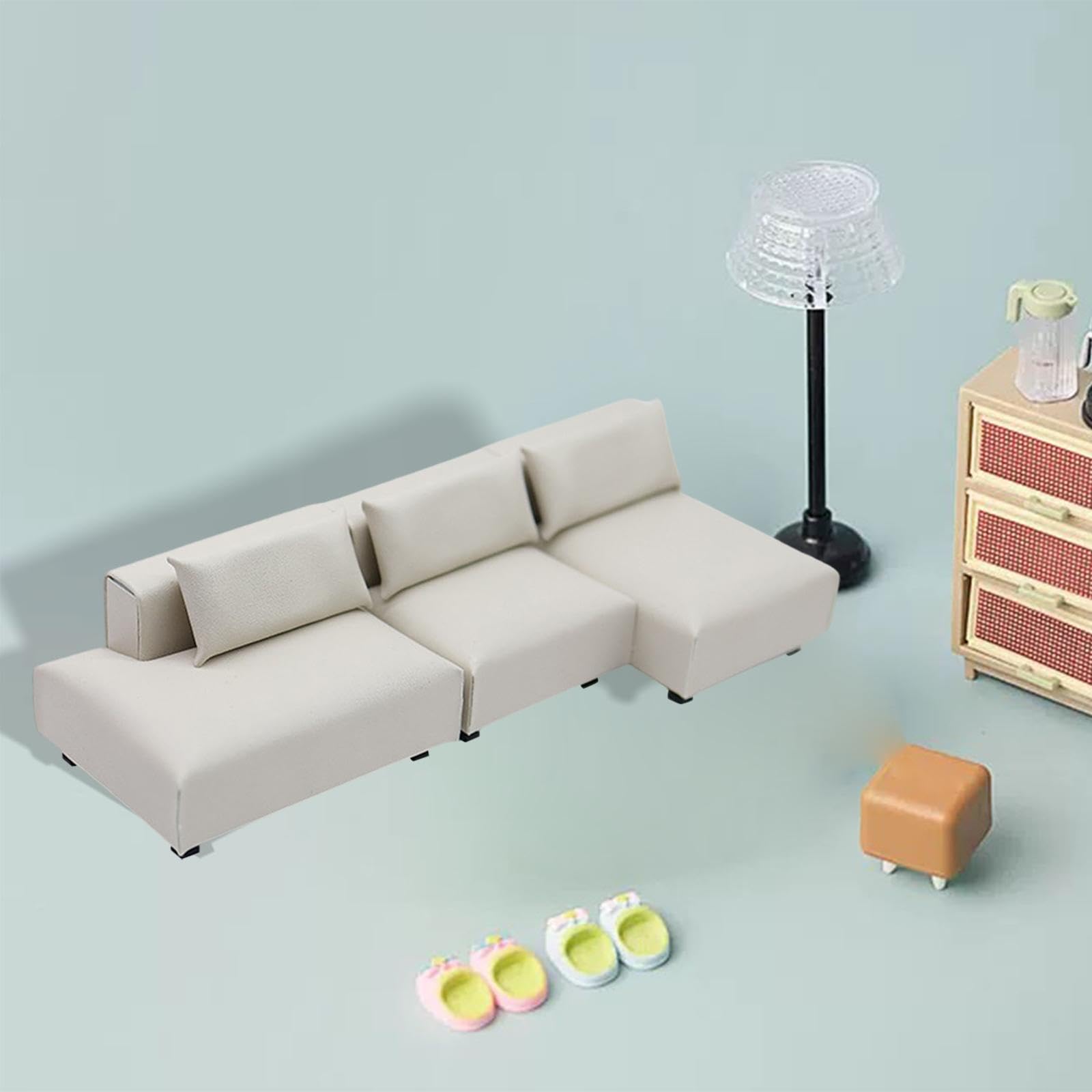 Amazon | Zxpjkyu ドールハウスソファ ミニチュア 家具 プレイセット 
