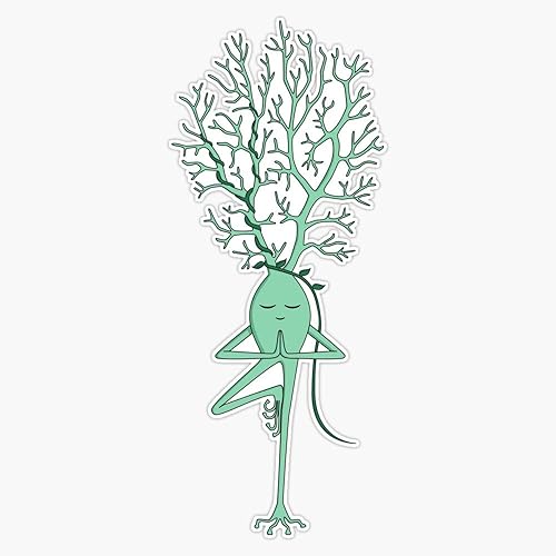 Evan-YOGA-STICKERS-029 - Adhesivo de vinilo para parachoques de yoga, 5 pulgadas, diseño de neurona
