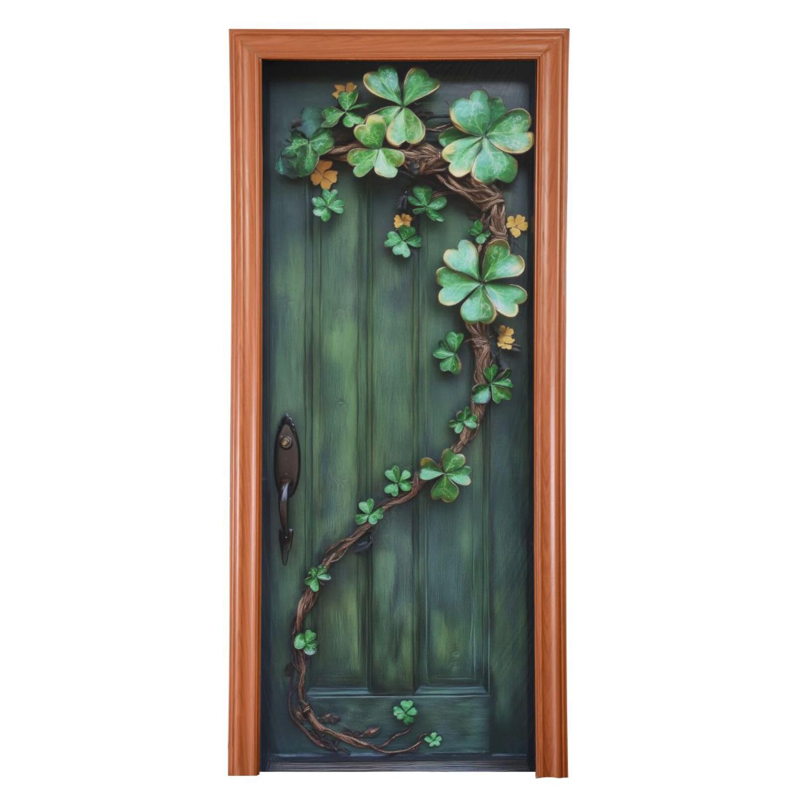 FLildon Vintage Clovers St Patrick's Day Door Cover Decoration, Party Accessory Porch Decor for Festive Ornament Room Door Covers 32 x 79 Inch