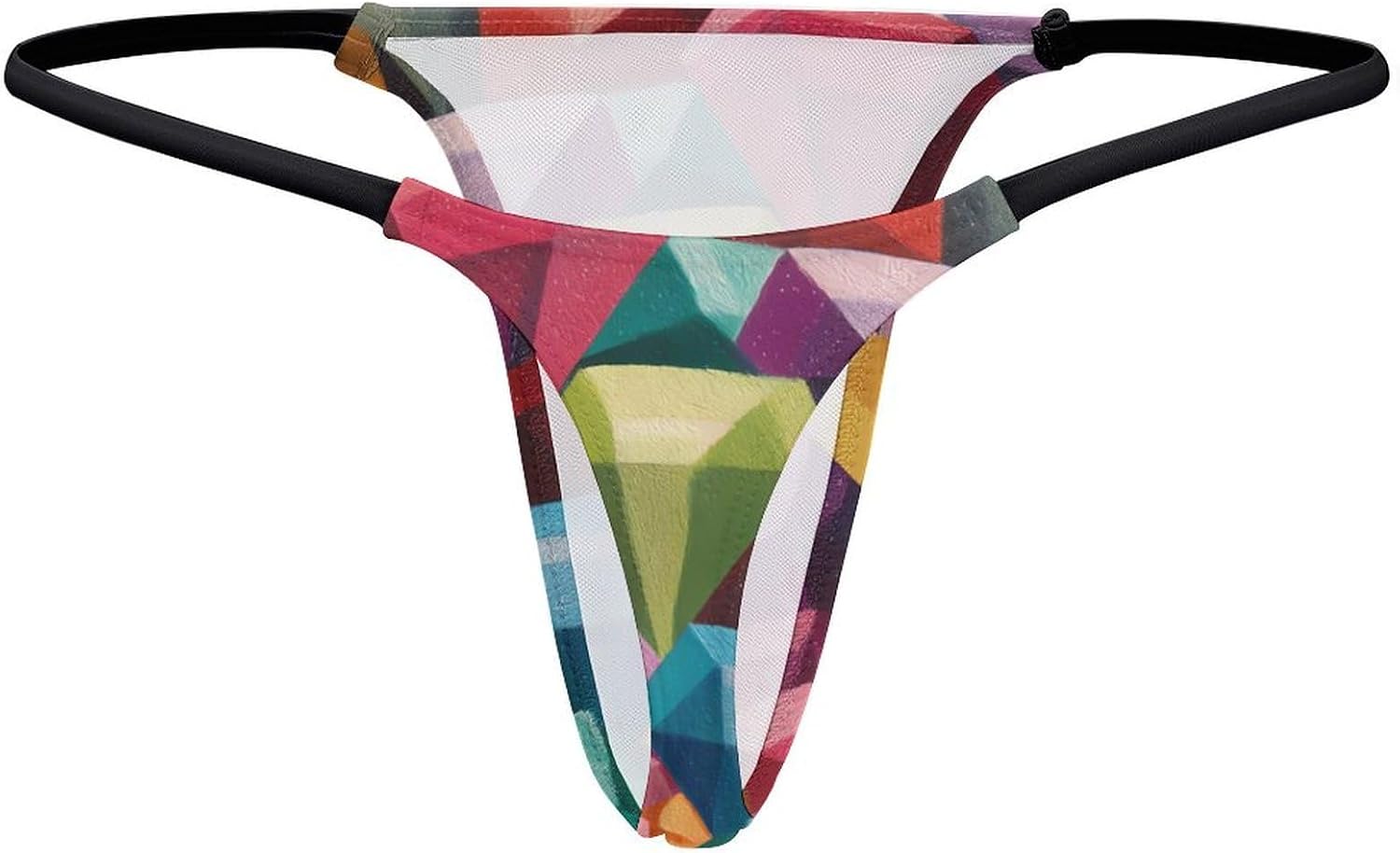 Geometric Diamond Shapes Women's G-String Thong Underwear T-Back Panties Low Rise Underpants