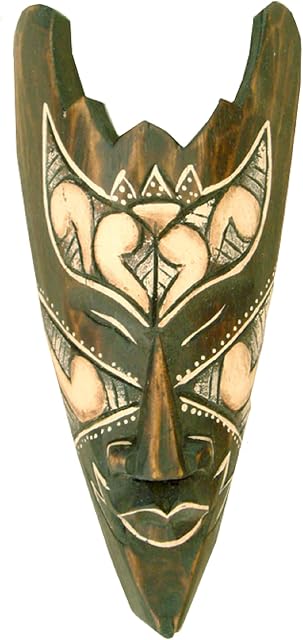 Painted Wooden Mask 20cm from Bali