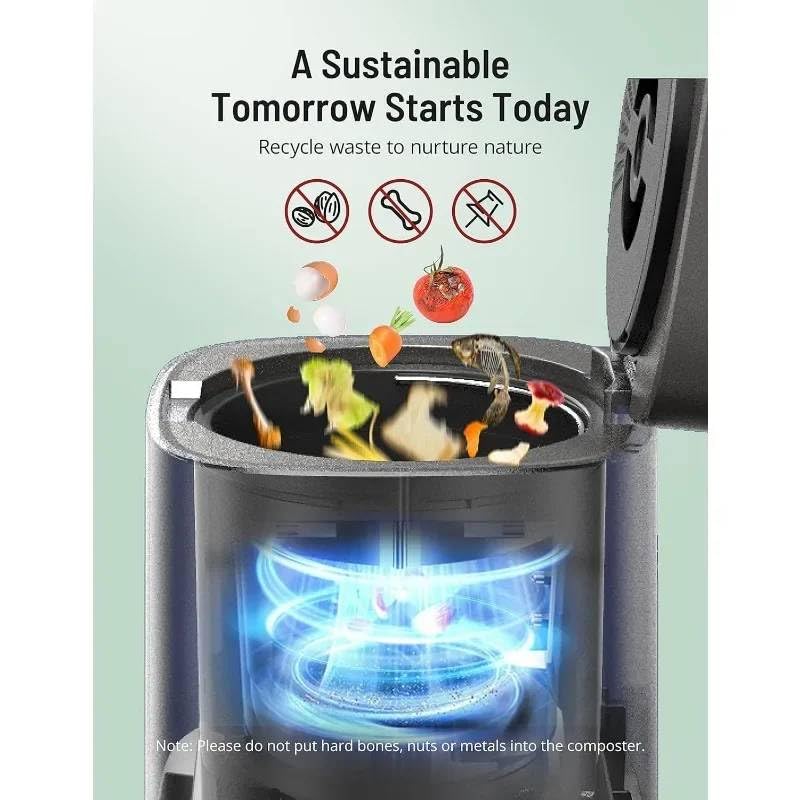 Image of CARTNOVA‚Electric Food Composter for Kitchen Countertop: Eco-Friendly, Sustainable & Odorless Indoor Composting Solution