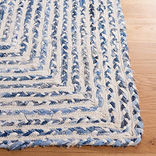Tapete artesanal SAFAVIEH 8x10 trenzado azul e ivoire miniatura 4