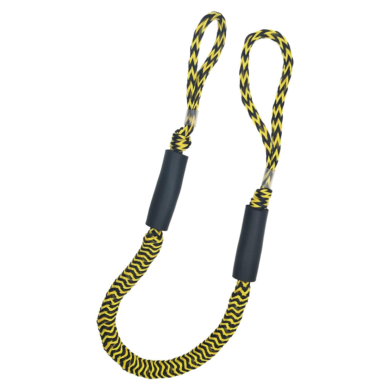 Jfgctyhxy Yellow Black Wave Bungee Dock Line Stretchable Mooring Rope Boat Anchor(Yellow Black Wave)