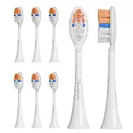Replacement Toothbrush Heads for Phillips Sonicare Toothbrush Heads, Compatible with Click-on Toothbrushes, Soft Dupont Bristles, Sensitive Gum Care, 8 Pack (White)