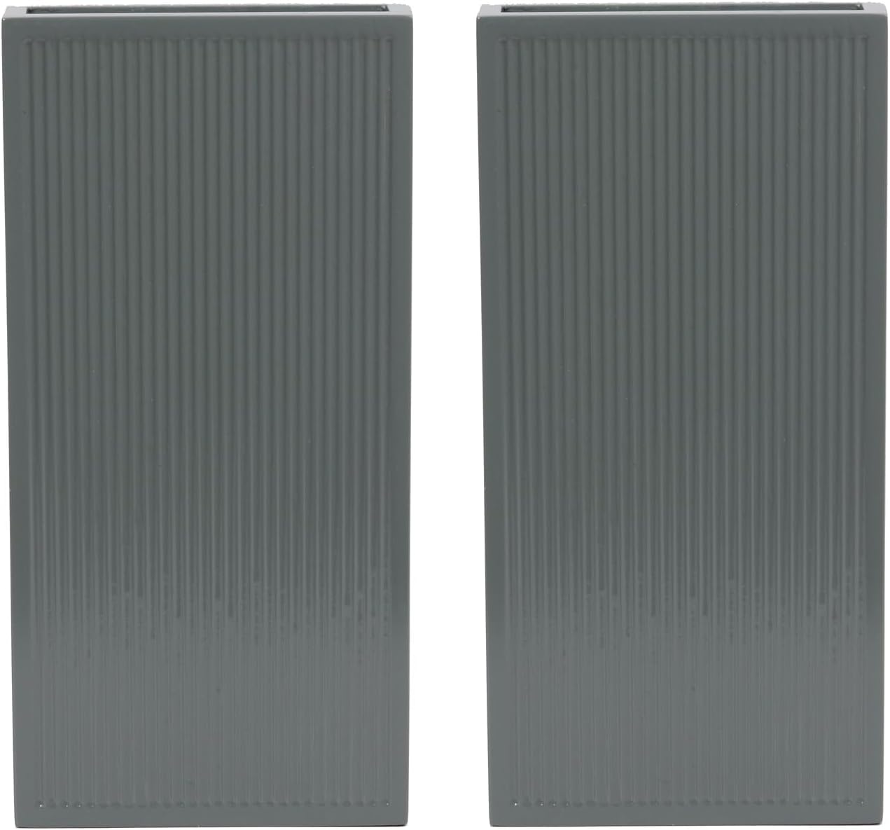 Wood Wall Planter Set of 2, Modern Wall Hanging Decor Pocket Planter for Greenery and Dried Flowers, Indoor Wood Hanging Vase (Gray)