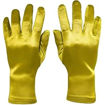 ATHX 1920s Satin Opera Tea Party Gloves Costume for Women Wrist Length Formal Wedding Bridal Stretchy Gown Gloves Accessories