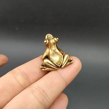 Miniature Frog Figurine, Brass Frog Figurines, Retro Frog Statue Ornament, Dollhouse Miniature Frog, Mini Micro Garden Landscaping Decoration