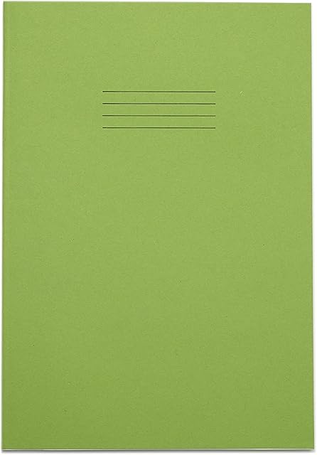 RHINO Stationery Exercise Book | A4 | 80 Page | 8mm Lined with Margin | Light Green | Learning Resources | School Books | Pack of 1