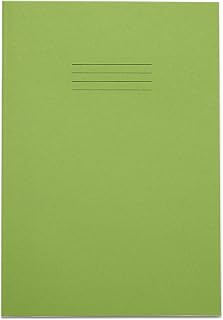 RHINO Stationery Exercise Book | A4 | 80 Page | 8mm Lined with Margin | Light Green | Learning Resources | School Books | Pack of 1