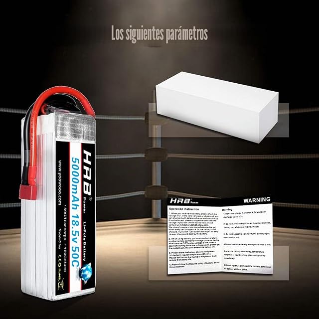 Foto 6 de 7 de HRB Batería Lipo 5S 18.5V 5000mAh 50-100C Deans T Enchufe para Mikado LOGO500, Alinear T-REX550 / 600, GAUI X5