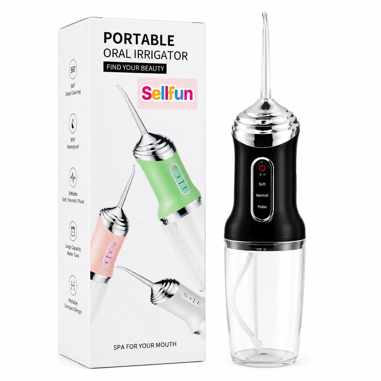 Water Flosser for Teeth Cordless, Electric Dental Flosser 4 Modes & 6 Jet Tips for Oral Care, Rechargeable Floss DIY Mode IPX7 Waterproof, Portable Oral Irrigator for Travel and Home Gift (320ML)-image-36