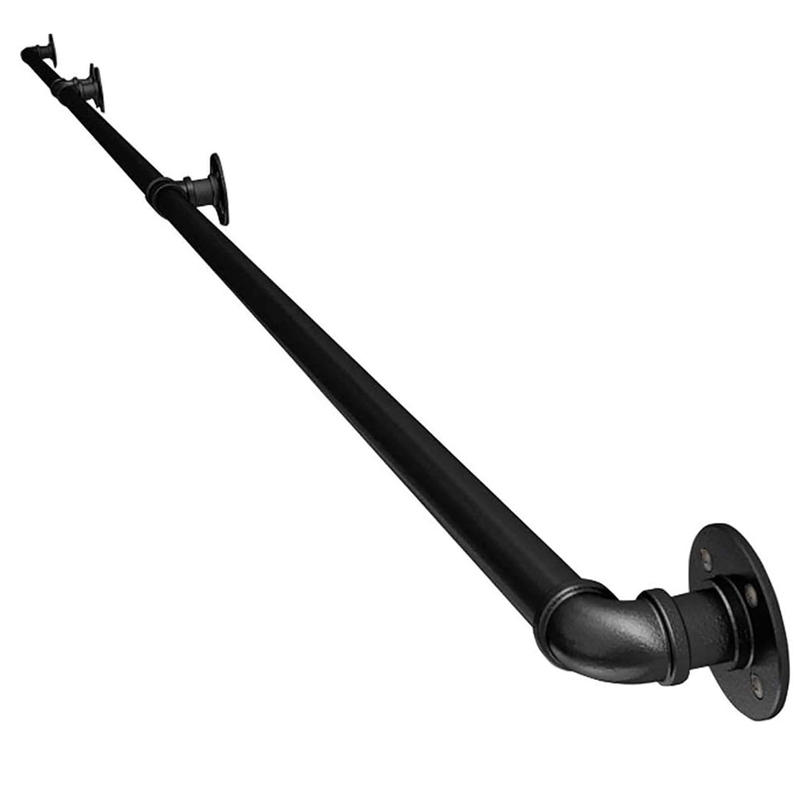 LWJSOCP Stair Banister Handrails Handrails for Stairs, Matte Black Industrial Pipe Matte Black Stair Rail Safety Hand Rail Support Bar Antique Rustic Cast Iron Handrail, 1ft-20ft (Size : 8ft/240cm)