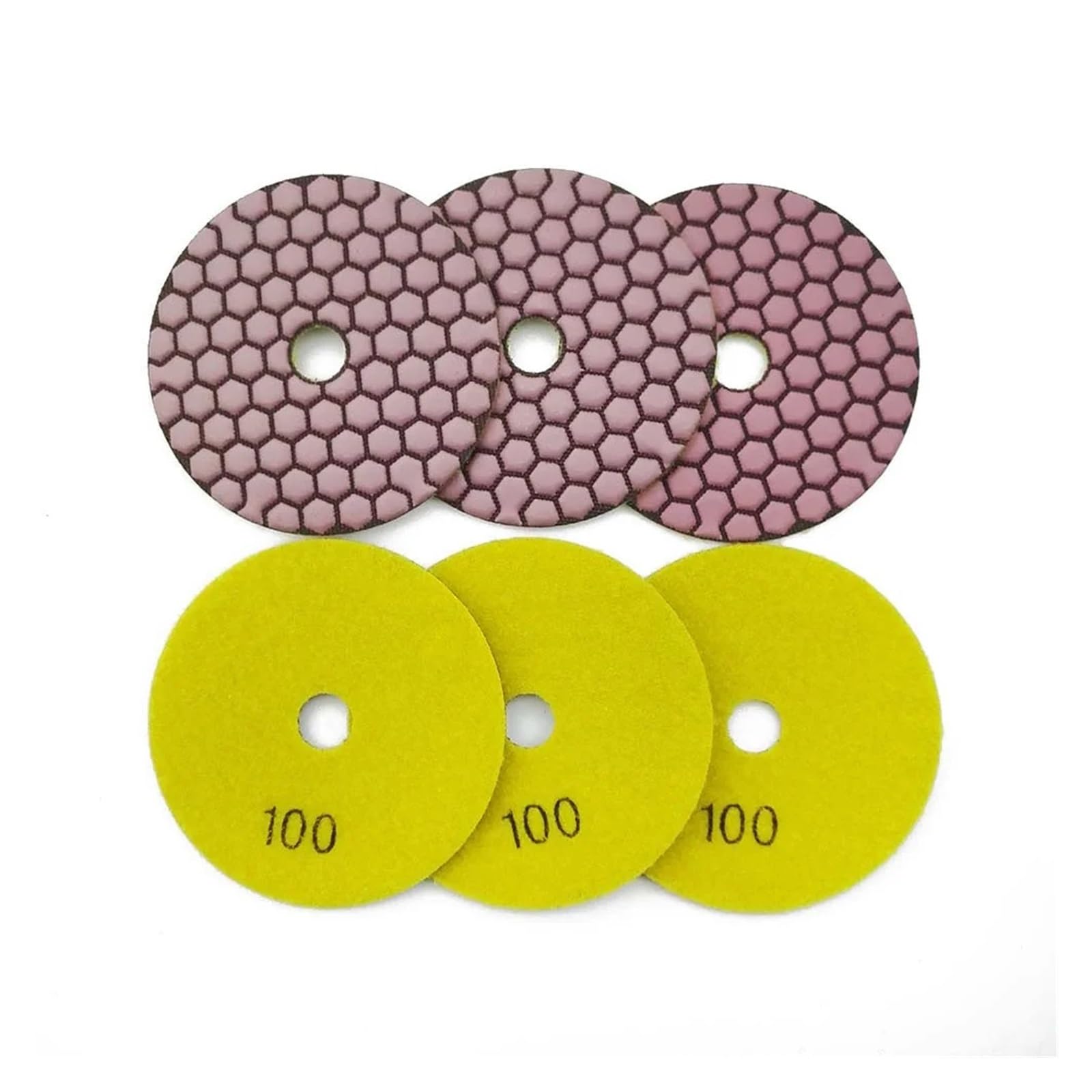 7 Uds. Almohadillas de pulido en seco flexibles de diamante de unión de resina de 4 pulgadas grano 100 for disco de lijado de cerámica de mármol de granito de 100mm