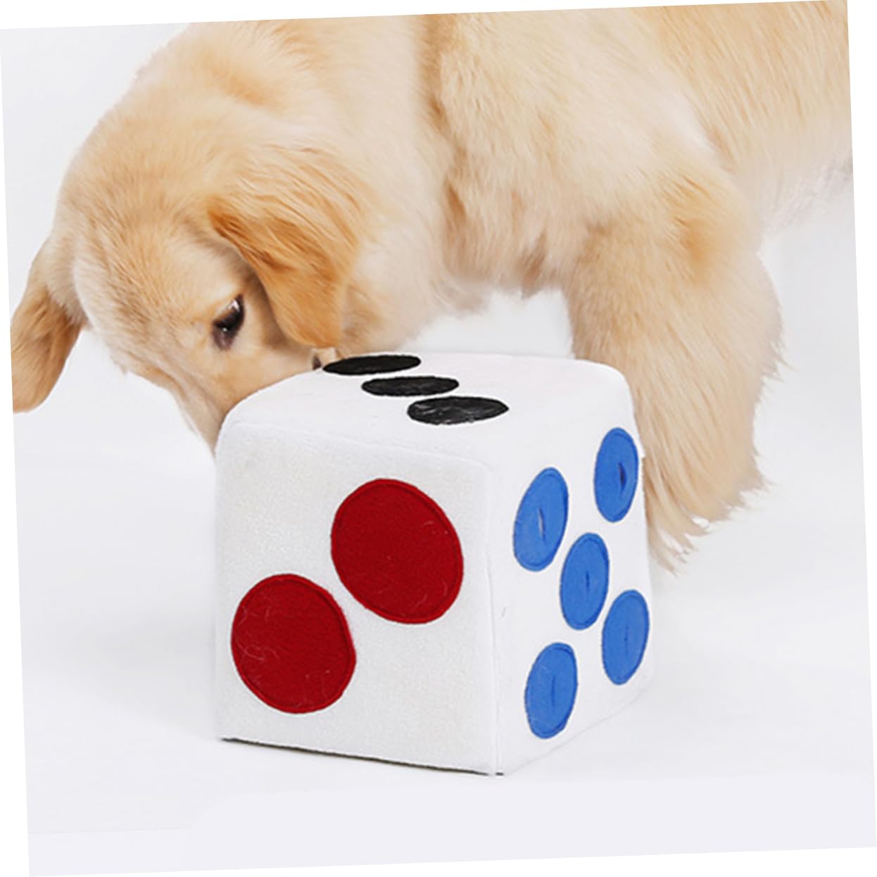 Toddmomy Juguete para Perros de Peluche Forma de Dado, Material de Felpa y Espuma, Fácil de Limpiar Cremallera Invisible, Adecuado para Entrenar y Jugar en Casa