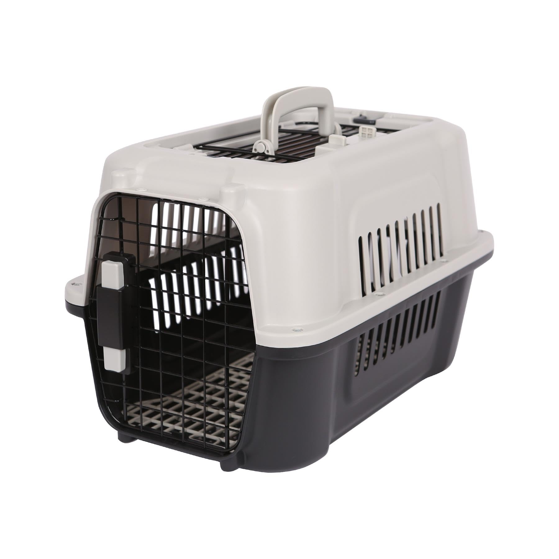Harbour Housewares Cat Carrier Hard Sided Medium Pet Travel Box Grey
