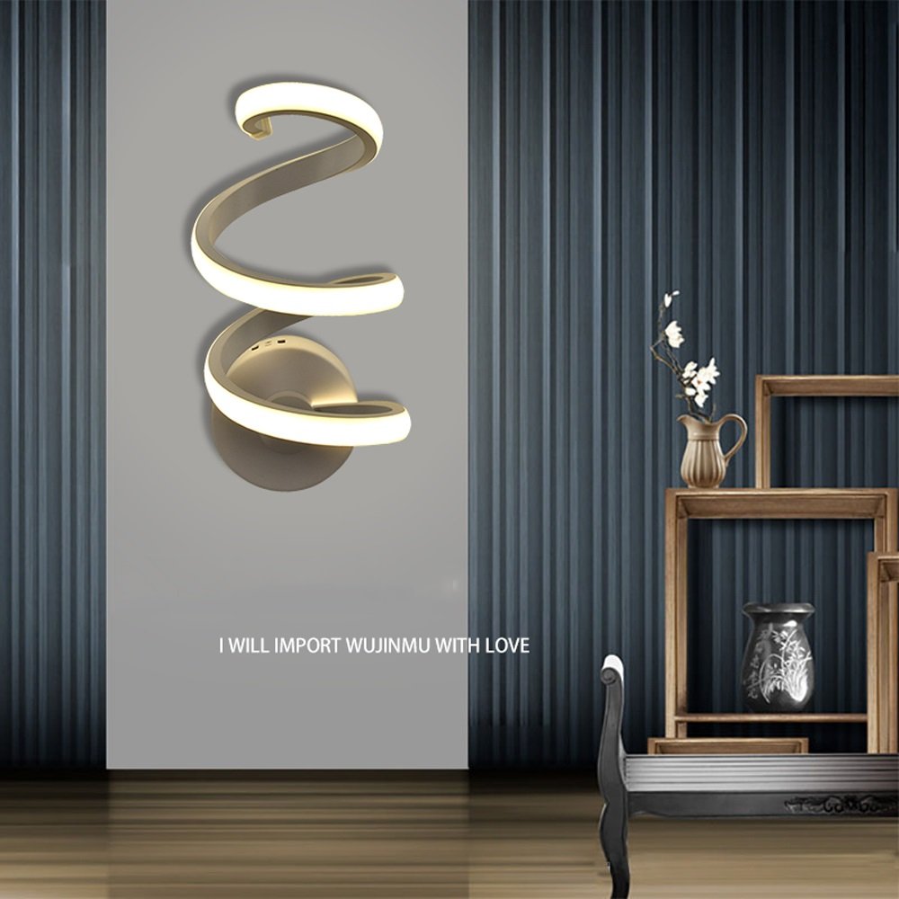 Modeen Lampada Da Parete LED A Spirale - Design Moderno, 12W, Per Camera Da Letto O Soggiorno - Foto 8
