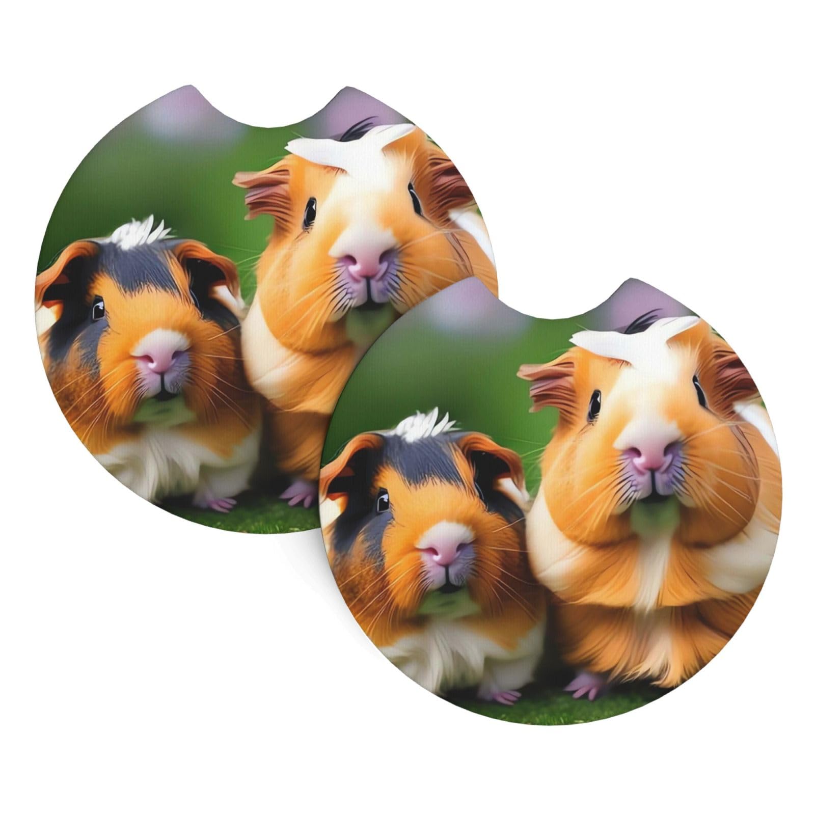 2 Pack Car Coaster for Cup Holders Cute Guinea Pigs Car Cup Coaster 2.7" Neoprene Non-Slip Automotive Cup Mat Universal Auto Car Interior Accessories for Women Men Cup Pad
