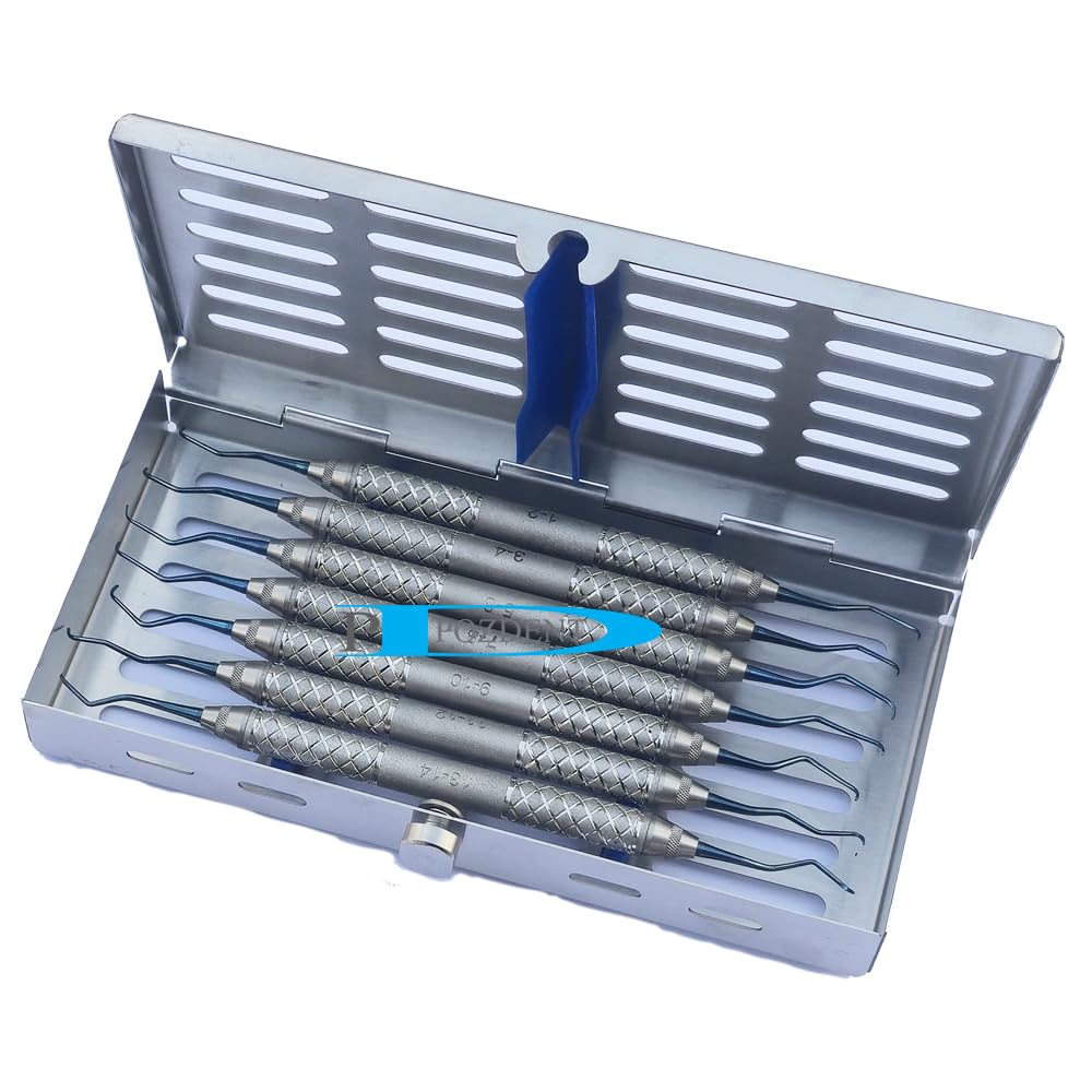 Photo 1 of 7 Pcs Gracey Curettes - Blue Plasma Coated