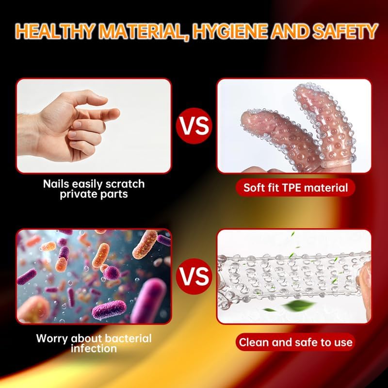 3Pcs Sex Toys Finger Condom, Adult Toys Finger Sleeve Female Condoms Clitoral G-Spot Stimulator Anal Toys Juguetes Sexuales, Finger Vibrator Finger Massager Couples Sex Toys
