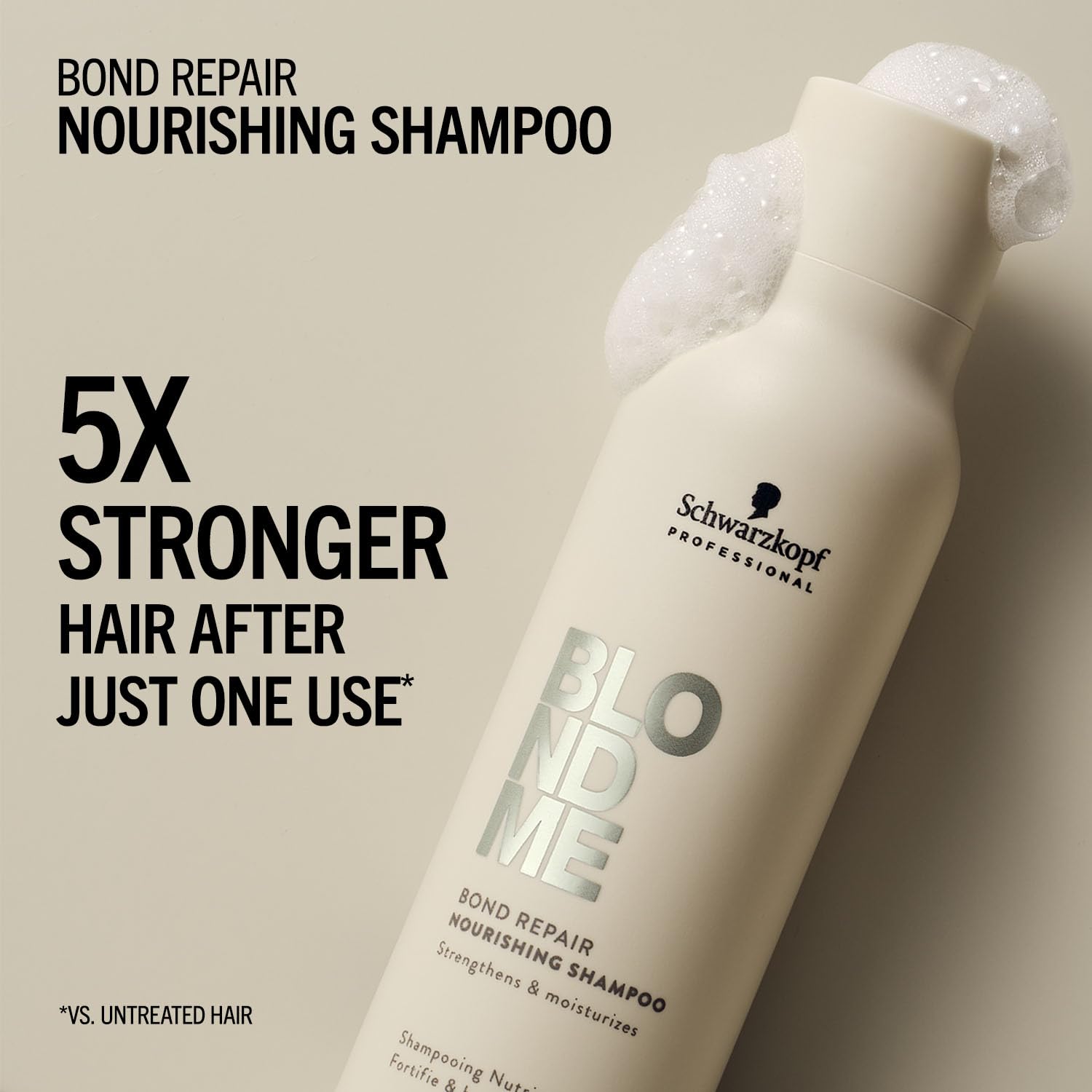 BlondMe Bond Repair Nourishing Shampoo for Blonde Hair| Adds Moisture and Softness | Strengthens, Repairs, & Prevents Breakage |For Blonde, Lightened, & Grey Hair