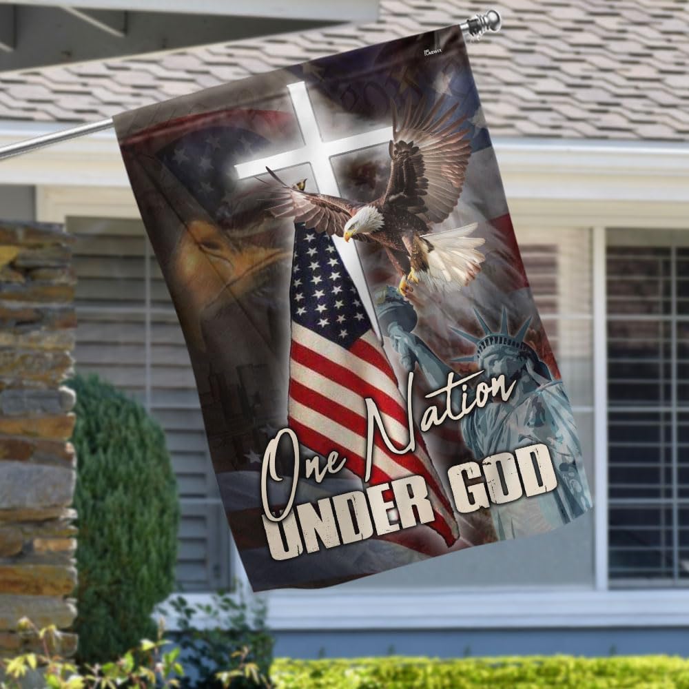 Flagwix American Patriot Eagle Flag - 30x40 inch Outdoor Decor House Garden Flag - Heavy Duty Double Sided Canvas Fabric Flag - July 4 Patriotic Decoration For Wall, Porch, Yard