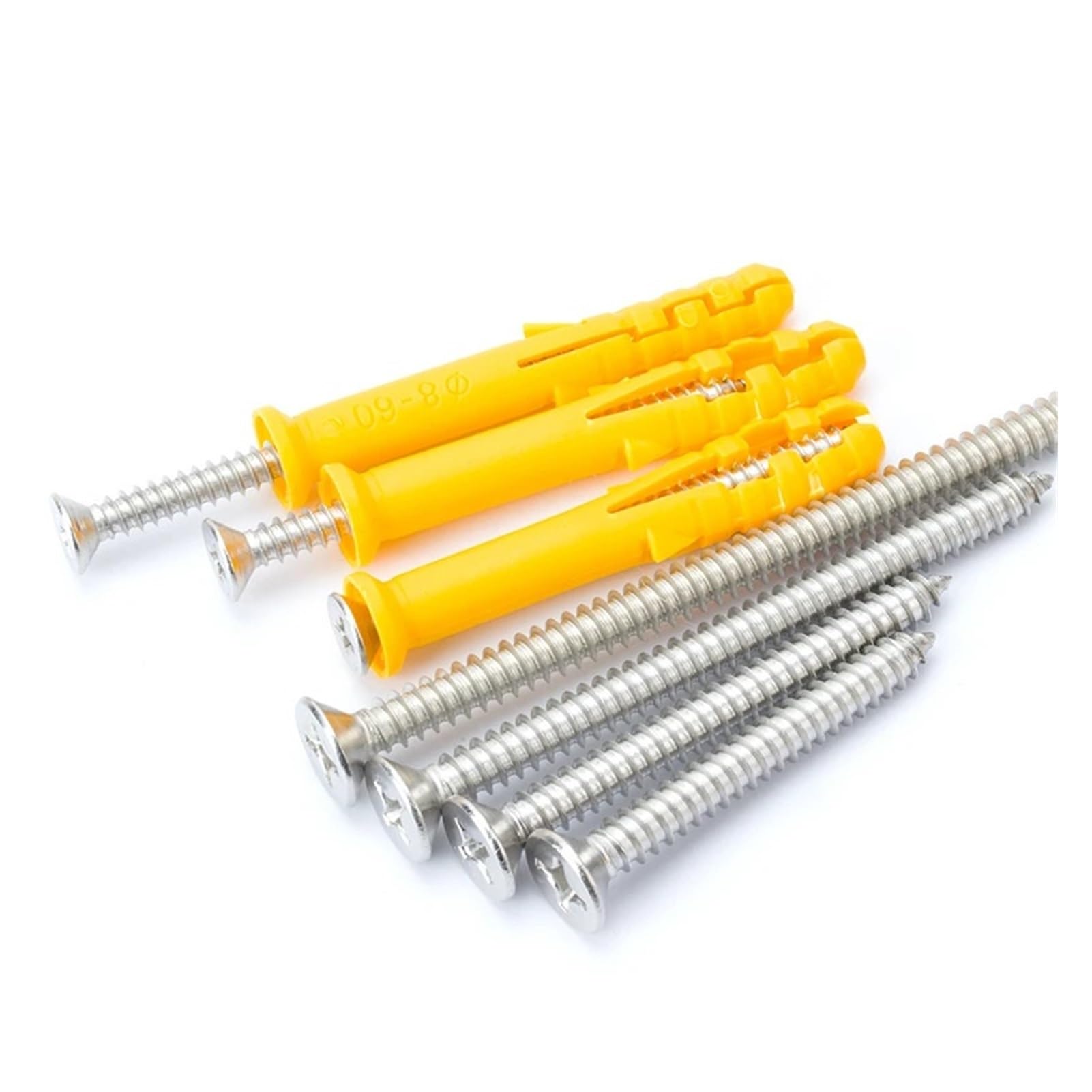 Tornillos de expansión de plástico Anclajes de pared for tubos expansión, paquetes surtidos zinc y acero inoxidable 6 mm, 8 10(10 X 100mm (10pcs),Color Zinc Screw)