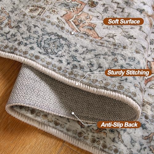 Image of Tangsoo Vintage 2.6x12 Hallway Runner Rugs Washable Runner Rug Non Slip