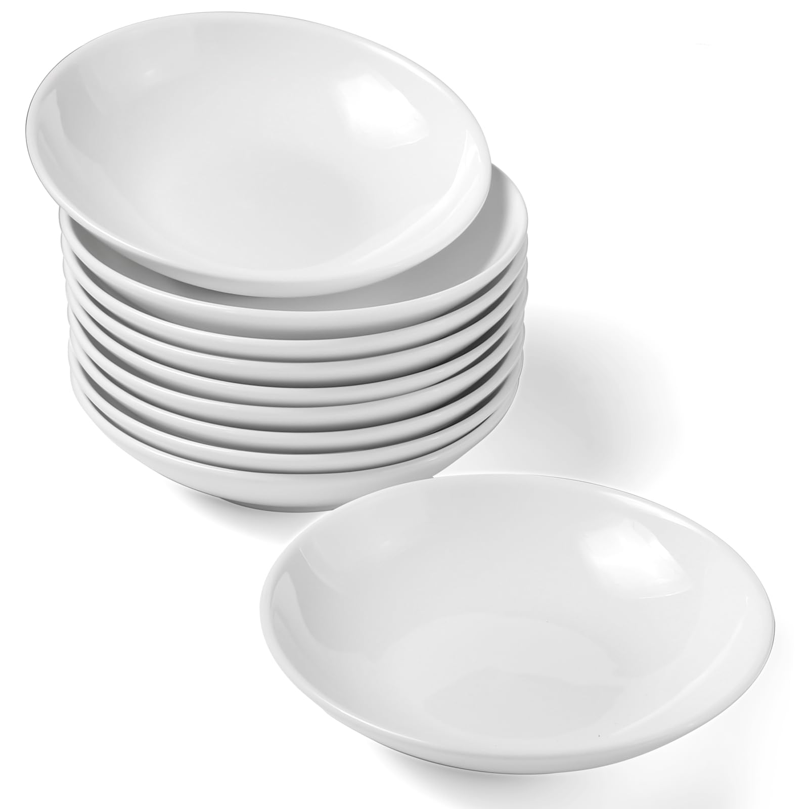 Leegg Small White Snack Bowls Ceramic Dip Bowls 3.93" Mini Serving Plates for Sauce Ingredients Nuts (10 White) โ image 1