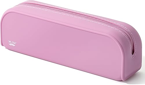 Mr. Pen - Estuche de silicona para lápices, estuche de lápiz rosa polvoriento, estuche pequeño, estuche estético, estuche de silicona para lápices,