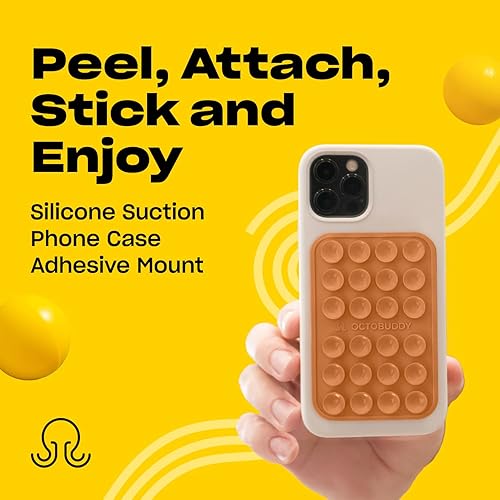 Miniatura 20 de OCTOBUDDY Classic MAX - Funda adhesiva de silicona con succión para teléfono - Manos libres, soporte de agarre fuerte para selfies y videos
