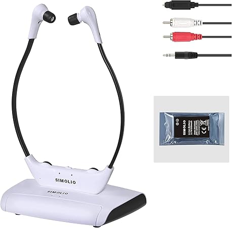 simolio digital 2 4g wireless headsets for smart tv with extra battey wireless headphone for tv for hard of hearing no delay100ft range