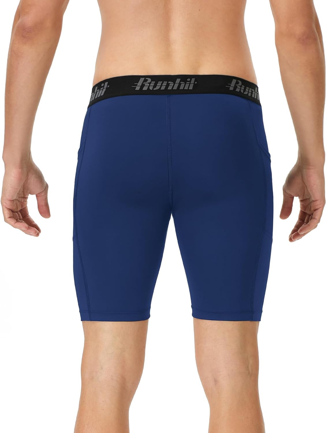Runhit 2 Pack Mens Compression Shorts with Pocket, Spandex Athletic Workout Shorts, Performance Underwear for Running - Image 2