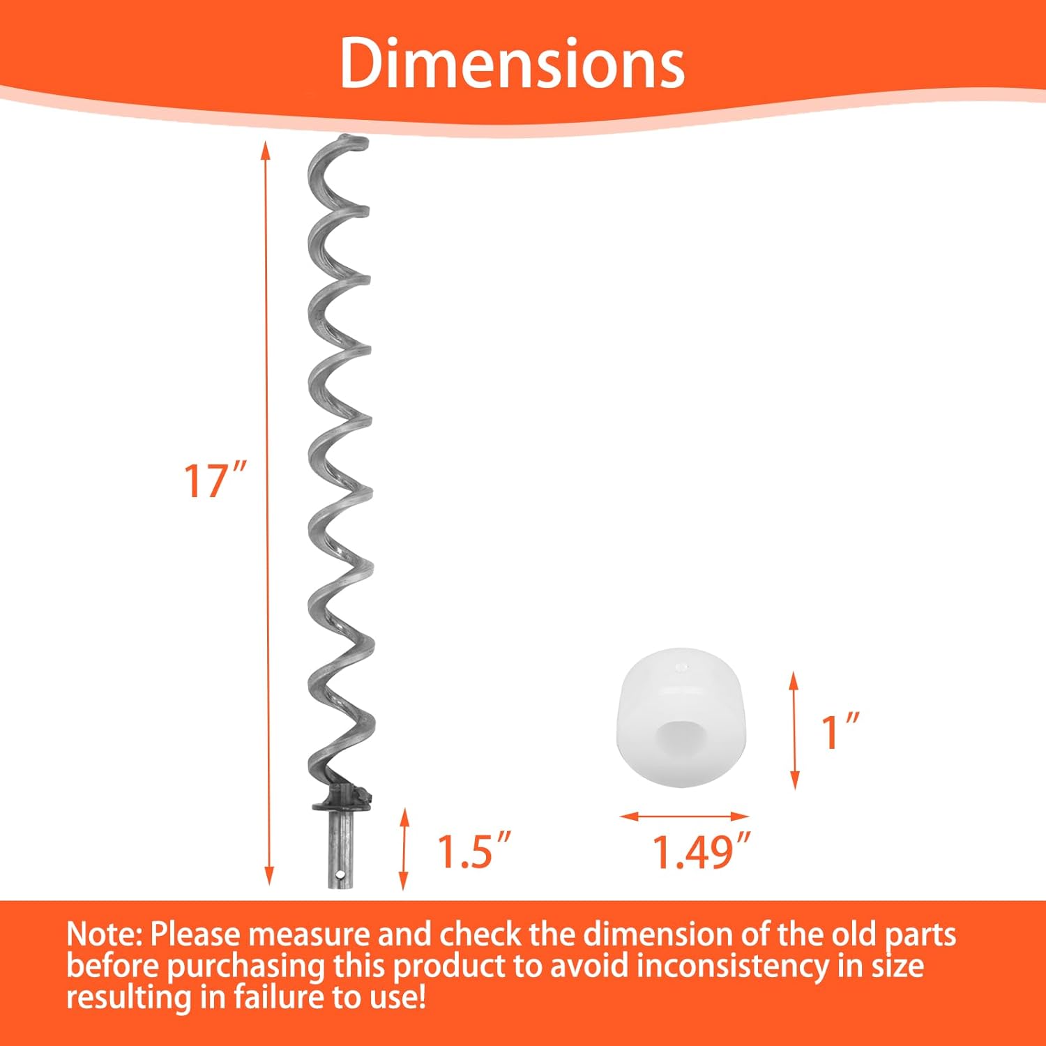 Grill Side Handle and 17 Inch Igniter Auger Shaft Push Rod and Auger Brushing for Traeger Pellet Grill