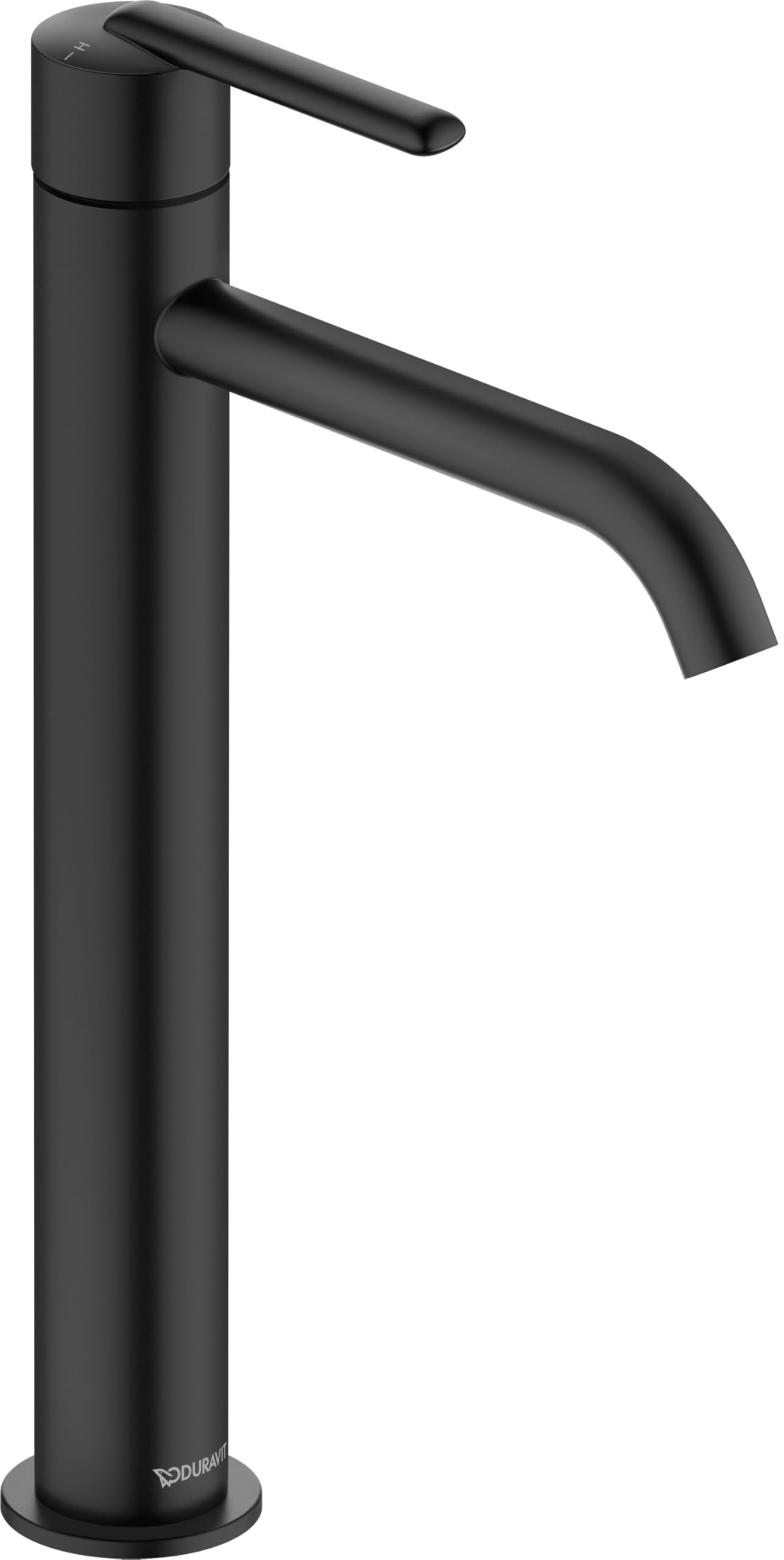 Duravit Balcoon bateria umywalkowa, rozmiar XL (wysokość wylewki 153 mm), energooszczędna bateria umywalkowa (FreshStart), oszczędzająca wodę kran łazienkowy (MinusFlow), armatura łazienkowa, czarna