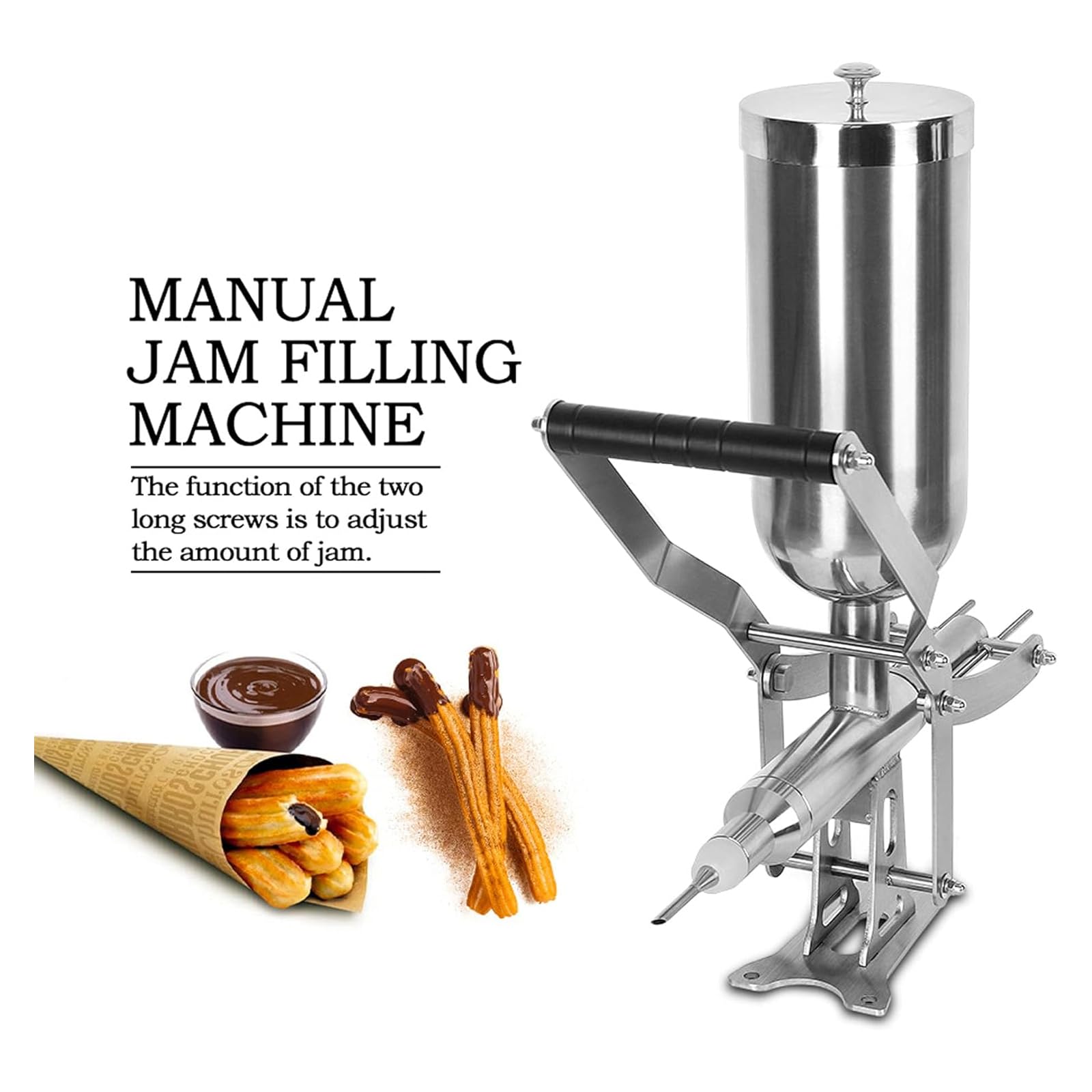 EliteBloom 4 5L Manual Jam Filling Machine Vertical Stainless Steel Donuts Filler Commercial Paste Liquid Churro Cream Fillers — view 4