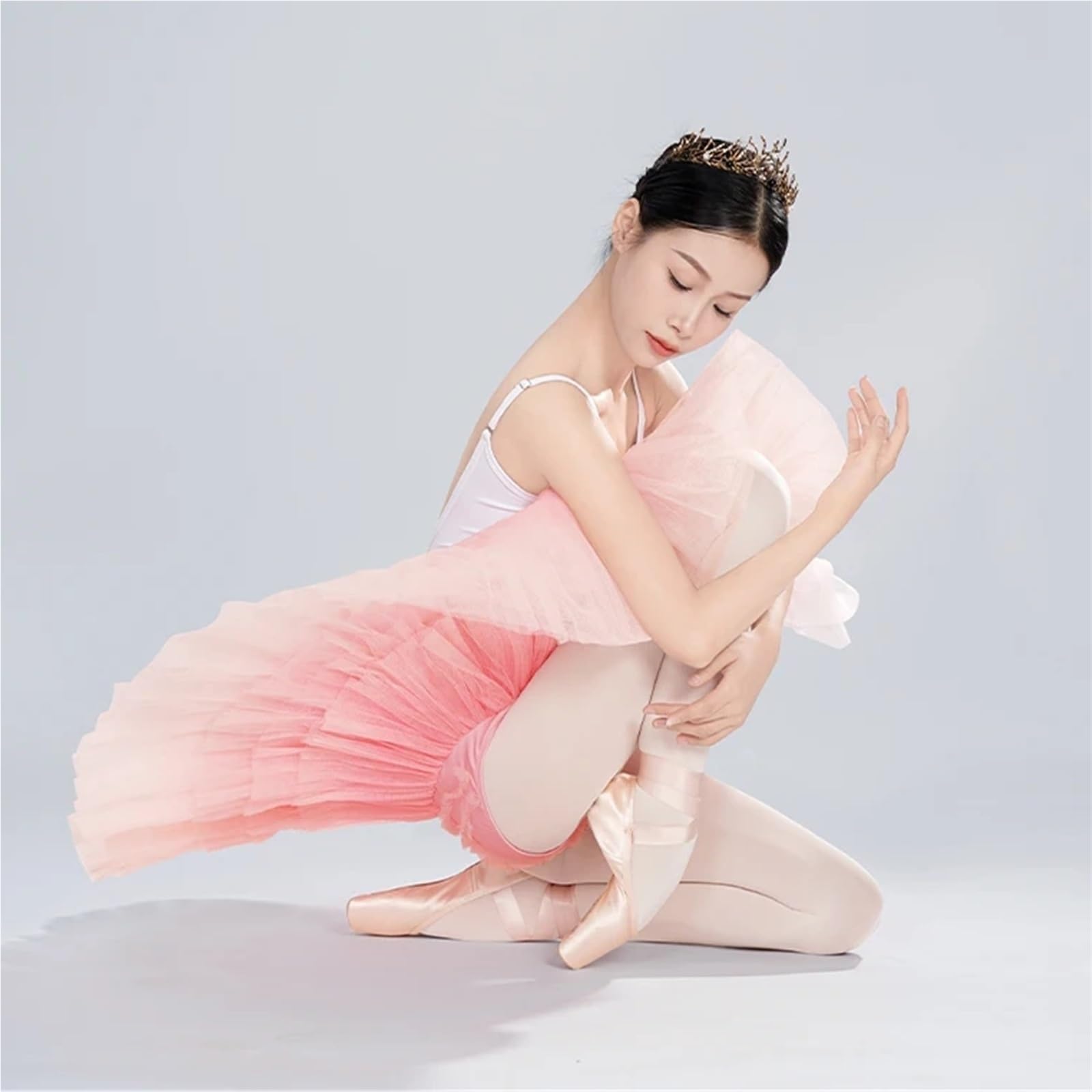 Faldas de tutú Ballet for Mujer, Adolescentes y Adultas, 7 Capas, Estilo El Lago los cisnes, for práctica Baile, con Degradado para Mujeres