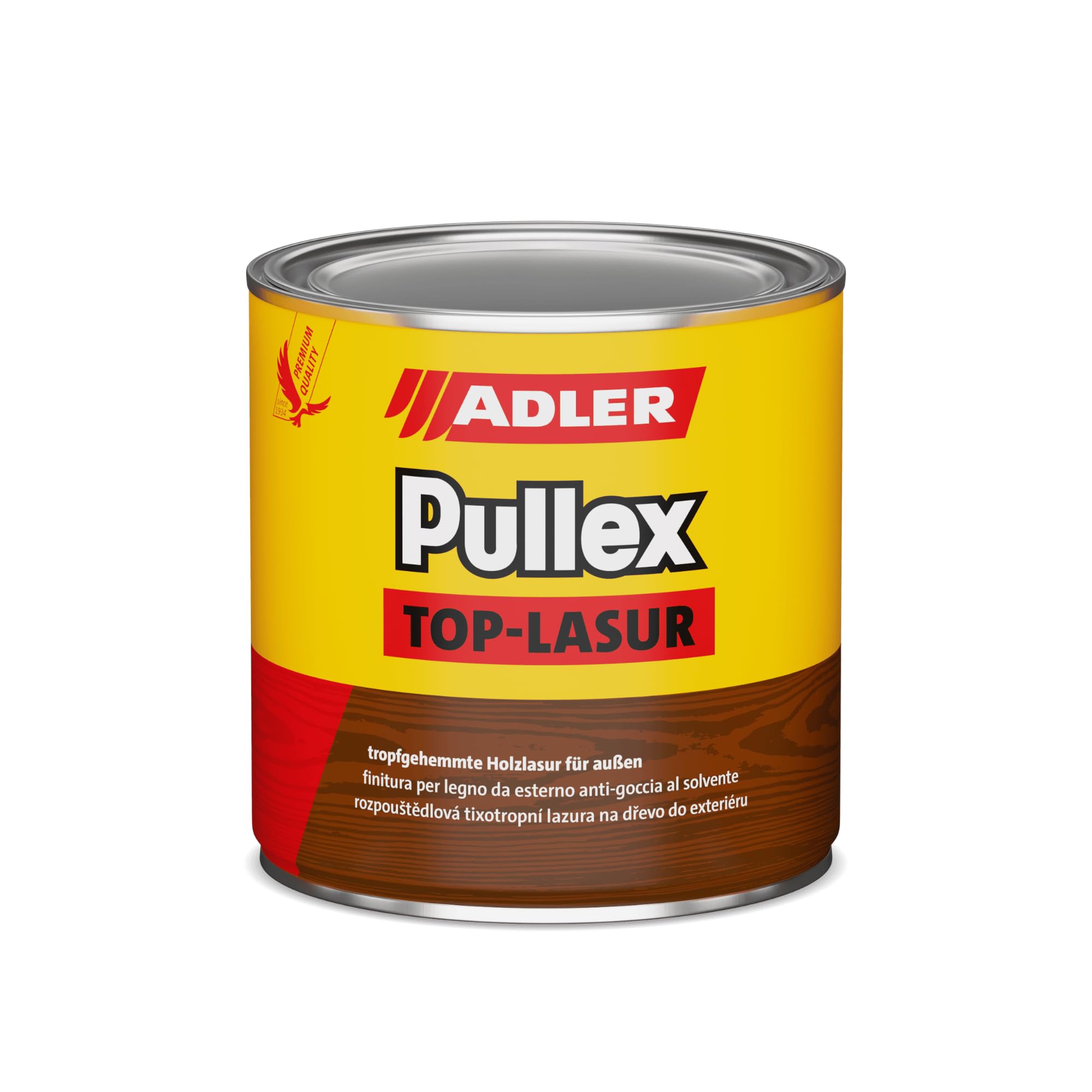 ADLER Pullex Top-Lasur - 2,5 L Nuss - Tropfgehemmte Holzlasur in Profi-Qualität für Holz außen - Lasur in verschiedenen Holzfarbtönen