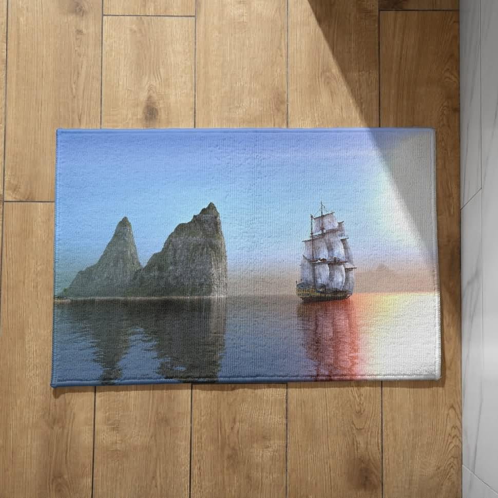 Alfombra antideslizante interior de 50x80cm que evita resbalones con diseño de paisaje
