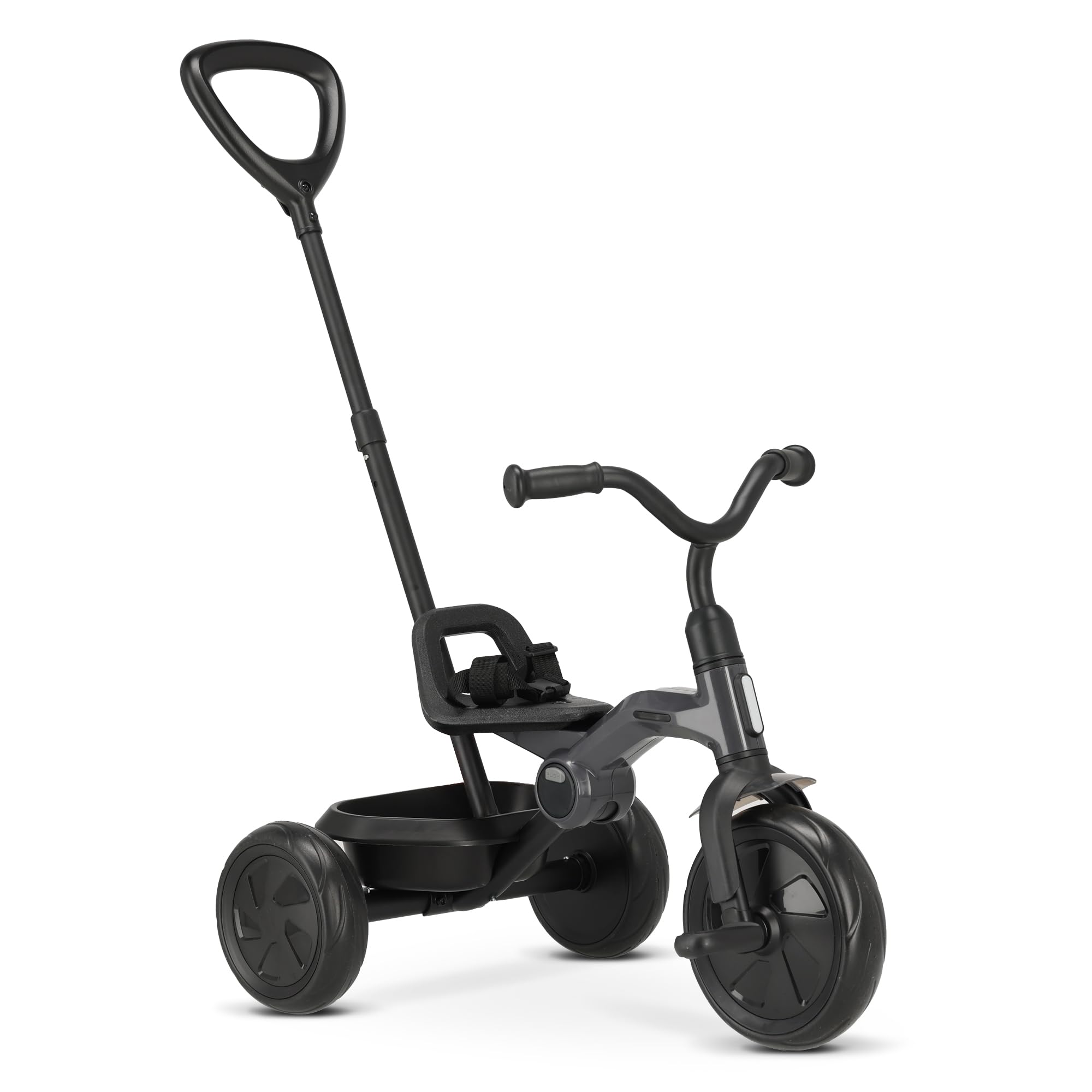 Deryan Tricycle Drifter 2-in-1 – For children aged 2 to 6 years – Foldable tricycle, baby trike – Walker load capacity up to 25 kg – Includes handlebar and safety belt, Lightweight (Black)