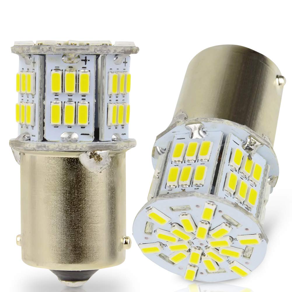 1156 BA15S P21/5W LED Light Bulbs, 54SMD 3014 Chipsets Extremely Bright Bulbs for Car Reverse, Turn Signal, Tail Light, Brake Lights, Parking Light, 6000K White (Pack Of 2)