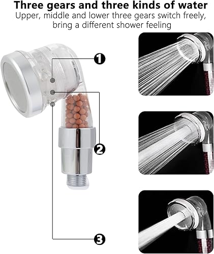 Miniatura 6 de Socila - Cabezal rociador transparente con 3 funciones, manguera de repuesto de manguera de 3 funciones, manguera de champú profesional para
