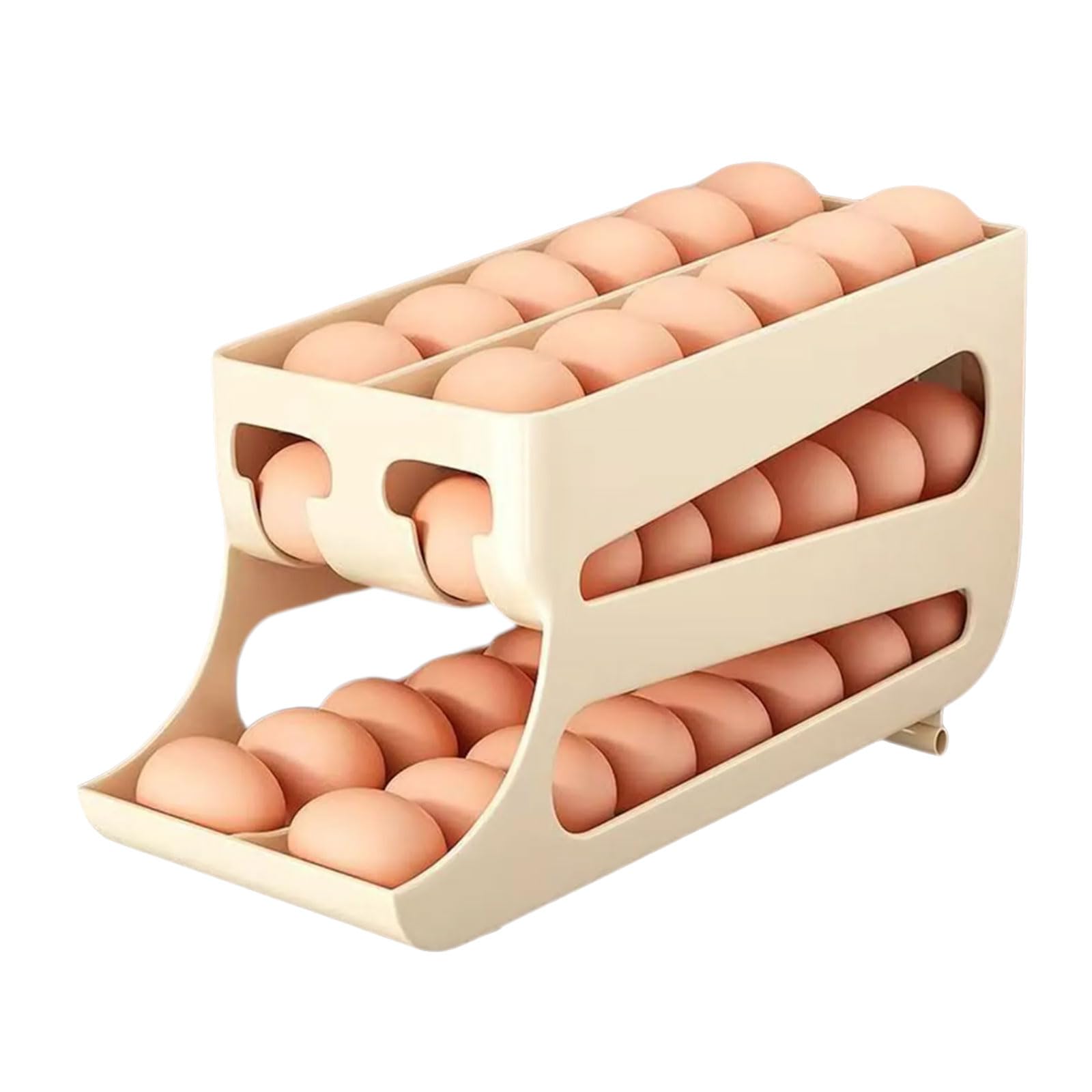 NVOQILIN Practical Double Deck Eggs Box for Kitchen Storage Offering Easy Access and Fridge Door Fit Eggs Defender for Fridge