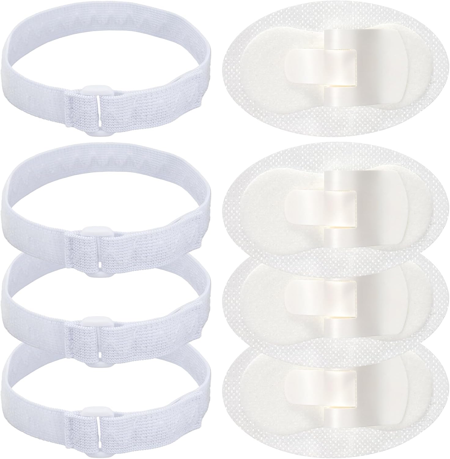 8 Pcs Catheter Leg Bag Straps Adjustable Anti-Slip with Catheter Stabilization Device Tube Holder Silicone Grip Urinary Legband Supplies Self Adhesive Reusable for Adult Men Women