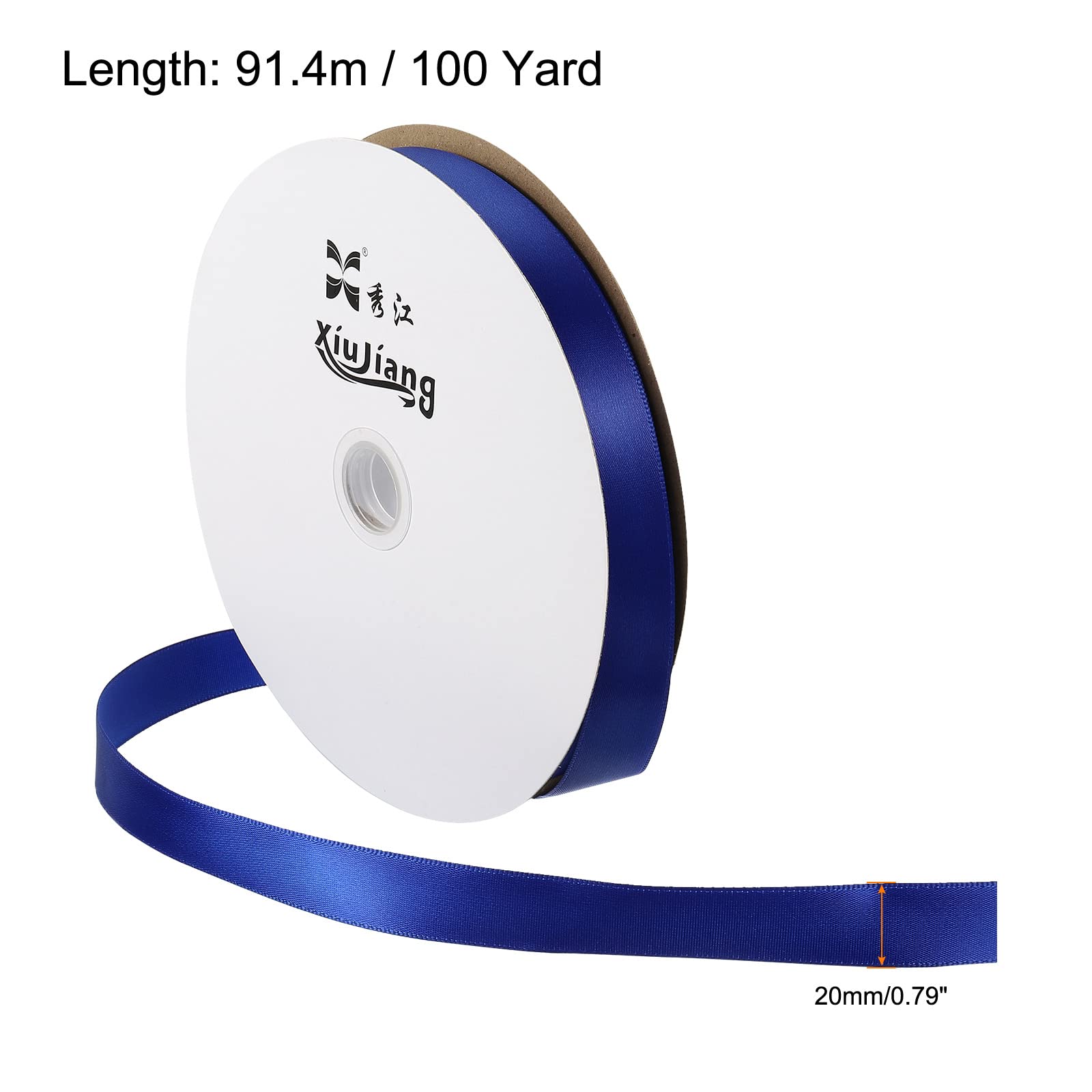 PATIKIL 0.79 Inch Wide 100 Yards Satin Ribbon, Solid Crafts Roll for Party Home DIY Wrapping Decoration Dark Blue - Image 2