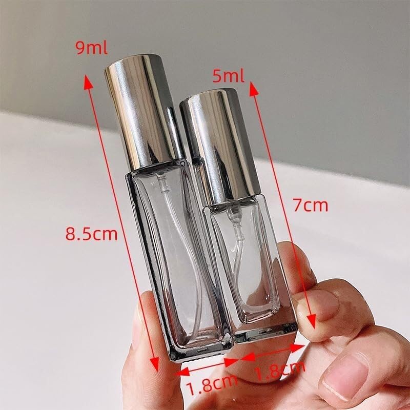 Mini Bottiglie di Profumo da Viaggio, Atomizzatore di Profumo 2 Pezzi Flacone Spray di Profumo 5ml 9ml Atomizzatore di Vetro Vuoto Portatile Fiala di Campione Bottiglia Ricaricabile da Viaggio Ricaric